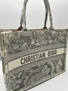Pre-owned Dior Canvas book tote CHRISTIAN Versatile Storage Solution for Books and Accessories christian dior