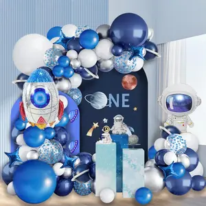 Astronaut Themed Balloon Arch Kit, 117pcs/set Mixed Color Balloon Set, DIY Planet Balloon Garland Arch Kit for Birthday Graduation Party Decoration, Balloon Party Supplies