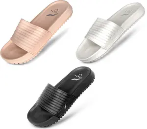 Norty Women's New Summer Comfort Casual Slide Everyday Sandals Slip On Shoes