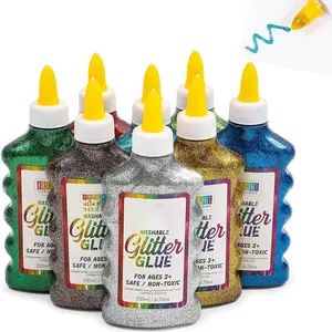 Glitter Glue for Arts and Crafts, 8 Colors - Pack of 8 Glitter and Glue Bottles, 6.76 Oz