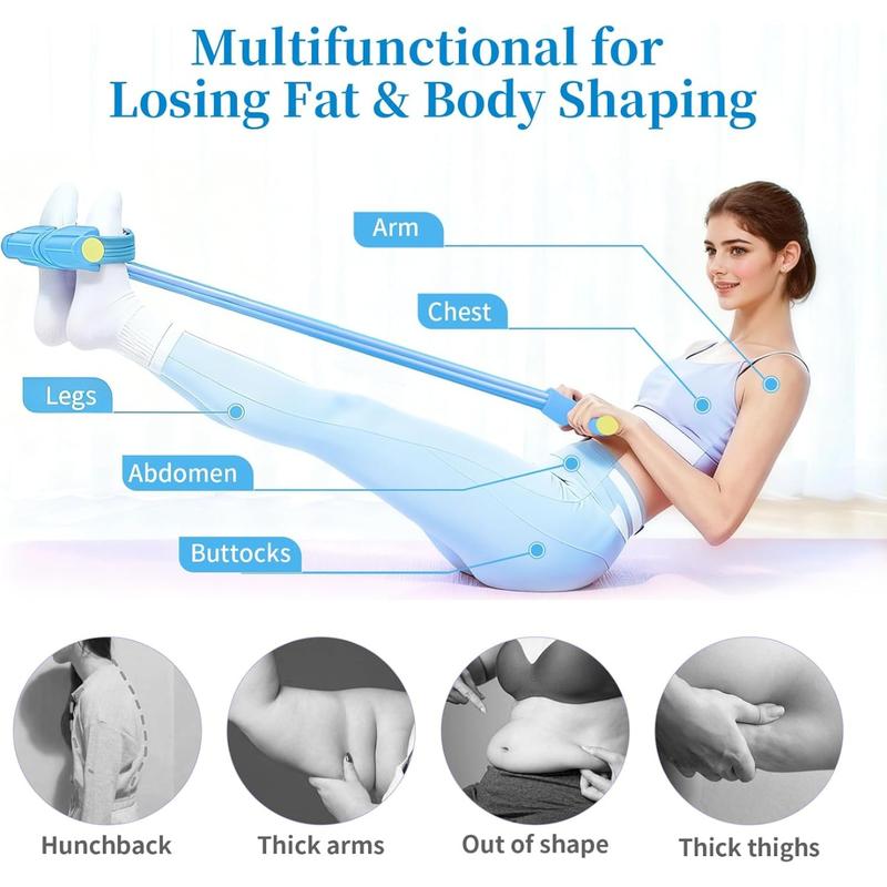 4-Tube Multi - Function Tension Rope with Handles - Home Gym Sit - Up & Tummy Training Equipment for Men & Women