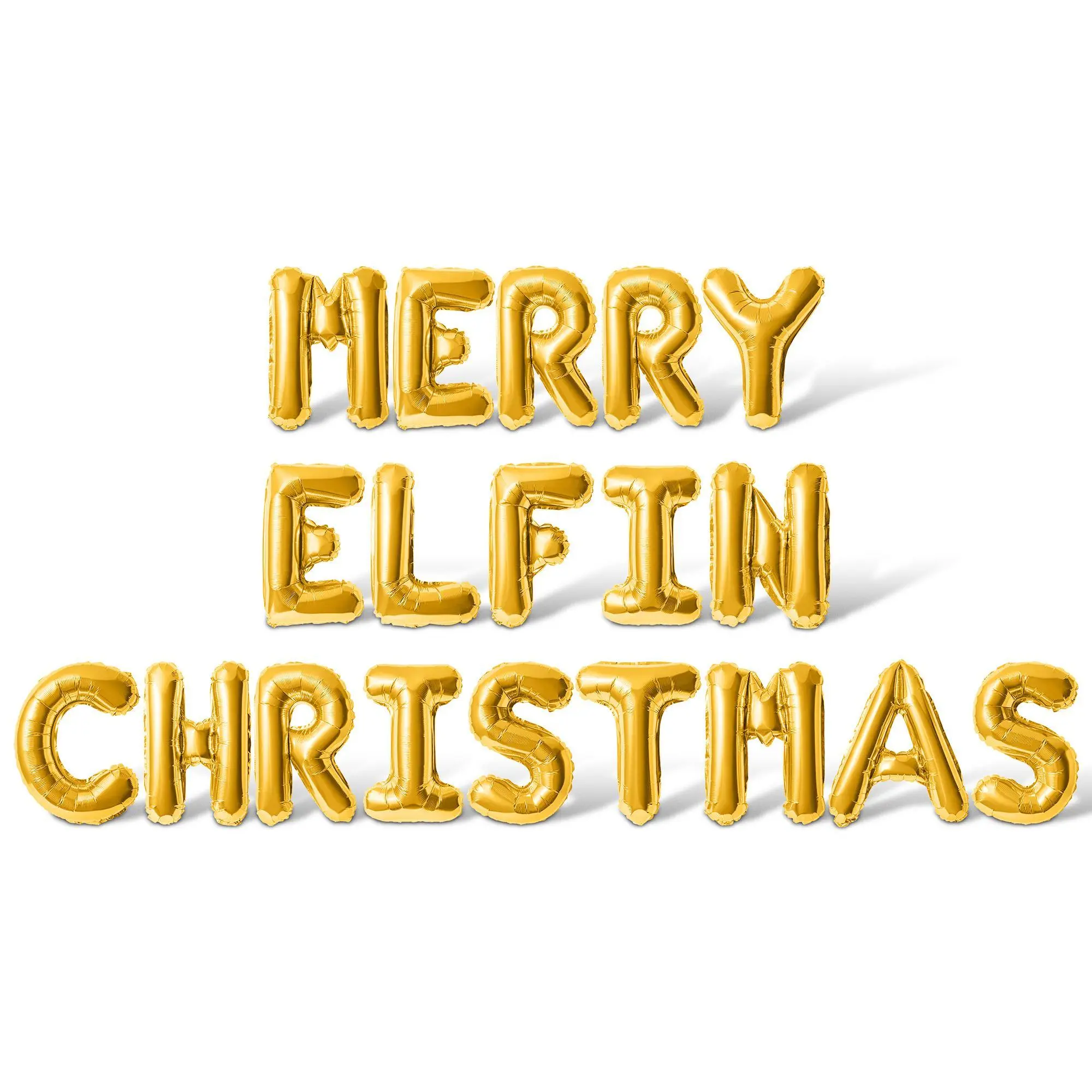 Letter Balloons - MERRY ELFIN CHRISTMAS 16" Inch Alphabet Letters Foil Mylar Balloon Christmas Party Banner