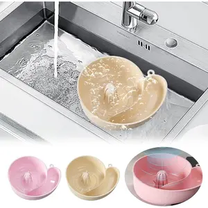 1PC Electric Vegetable Washer with Heavy Duty Spiral Drain Basket 60s Quick Cleaning Compact Space Saving Soft Color Pink Beige White Brown Black Heavy Plastic Portable for Home RV Prep Kitchen