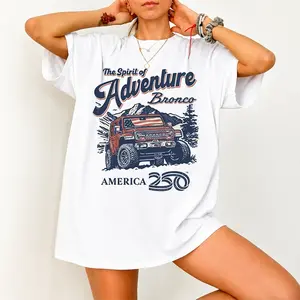 The Spirit Of Adventure Bronco T-Shirt - Women's Ford Bronco Graphic Tee - Off-Road Lover Shirt - Comfy Casual Top for Girls - Perfect Gift for Car Enthusiasts
