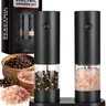 Electric Salt and Pepper Grinder Set Automatic Battery Pepper Mill Shakers Adjustable Coarseness Upgraded Larger Capacity with Led Home and Kitchen Appliances Birthday Gifts for Women Mom