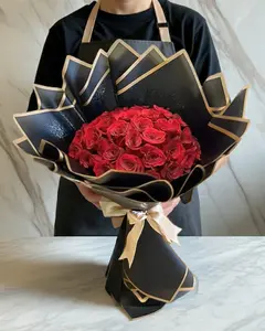 Luxury 24 Fresh Red Roses Bouquet Wrapped in Paper | Houston Local Delivery