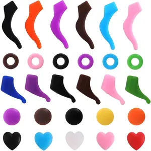 Eye Ear Grippers, 30 Pairs Anti-Slip Grip Eyeglass Strap Holder Multicolored Ear Grips Safety Eyewear Retainer for Ear Hooks Eyeglass Temple Tip