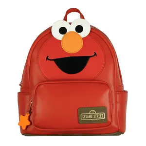 Sesame Street Elmo 11" Mini Backpack Character Faux-Leather Small Bag Purse with Adjustable Shoulder Straps