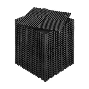 Interlocking Drainage Mat, 12' x 12' Modular Interlocking Cushion, 24 Pcs Splicing Drainage Mats, Non-Slip Black PP Drainage Floor Tile and Shower Mat, for Garage, Garden, Kitchen & Outdoor