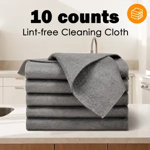 10 Counts Thickened Magic Cleaning Cloth, Reusable Microfiber Streak Free Cleaning Cloths, Magic Fiber Towels Rags Multipurpose Cleaning Cloth for Kitchen, Glass, Windows, Car and Household Cleaning Use