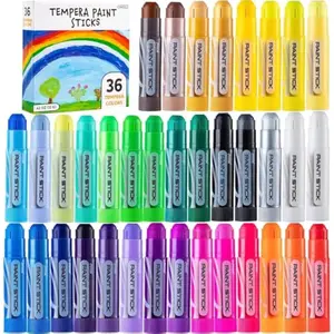 36 Colors Washable Tempera Paint Sticks, Art Supplies, Paint for Kids, Quick Drying and No Mess Arts Project, Gifts for Kids and Artists Birthday Valentine Easter Gifts for Boys Girls