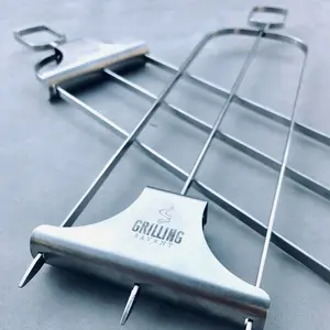 Grilling Savant - Original 3 Way Skewer - No Food Flipping or Flopping - Achieve Impeccable, Envy-Worthy Kabobs Every Single Time. Create Grilling Art With The Best Skewer On Earth. Premium Grilling Instruments For Outdoor Grilling Lovers. Utensils