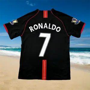 07/08 Away Black Short-Sleeve #7 Ronaldo Jersey