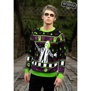 Adult Beetlejuice It's Showtime! Ugly Halloween Sweater