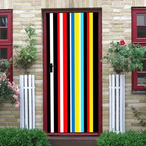 2pcs Colorful Striped Decorative Wall Stickers Self Adhesive Removable PVC Material for Living Room Bedroom Kids Room Home Decoration Background Wall Decals