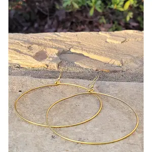 Extra Large Hoop Brass Earrings