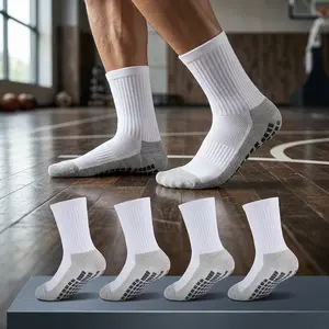 Kids Non-Slip Grip Soccer Socks - Cushioned Athletic Socks for Toddler Boys Girls Youth Football Players 4T-14 Years, Breathable Comfortable Sports Socks Perfect for Training Games Outdoor Activities