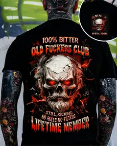 Chaosmoda Generation X 100% Bitter Old F*ckers Club Custom Year Skull T-shirt