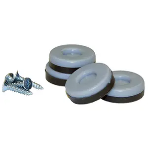 212 MAIN Richelieu America 235716 1 in. TruGuard Round Floor Sliders with Screws, Gray Blue - Pack of 4, Sailing Hardware
