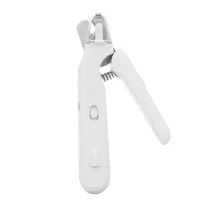 Pet Groomer, 2-in-1 Pet Nail Polisher, with LED Lights, Painless Claw Grooming and Smooth, Rechargeable, Nail Clipper Trimmer for Dog and Cat, Safe Convenient Travel Portable