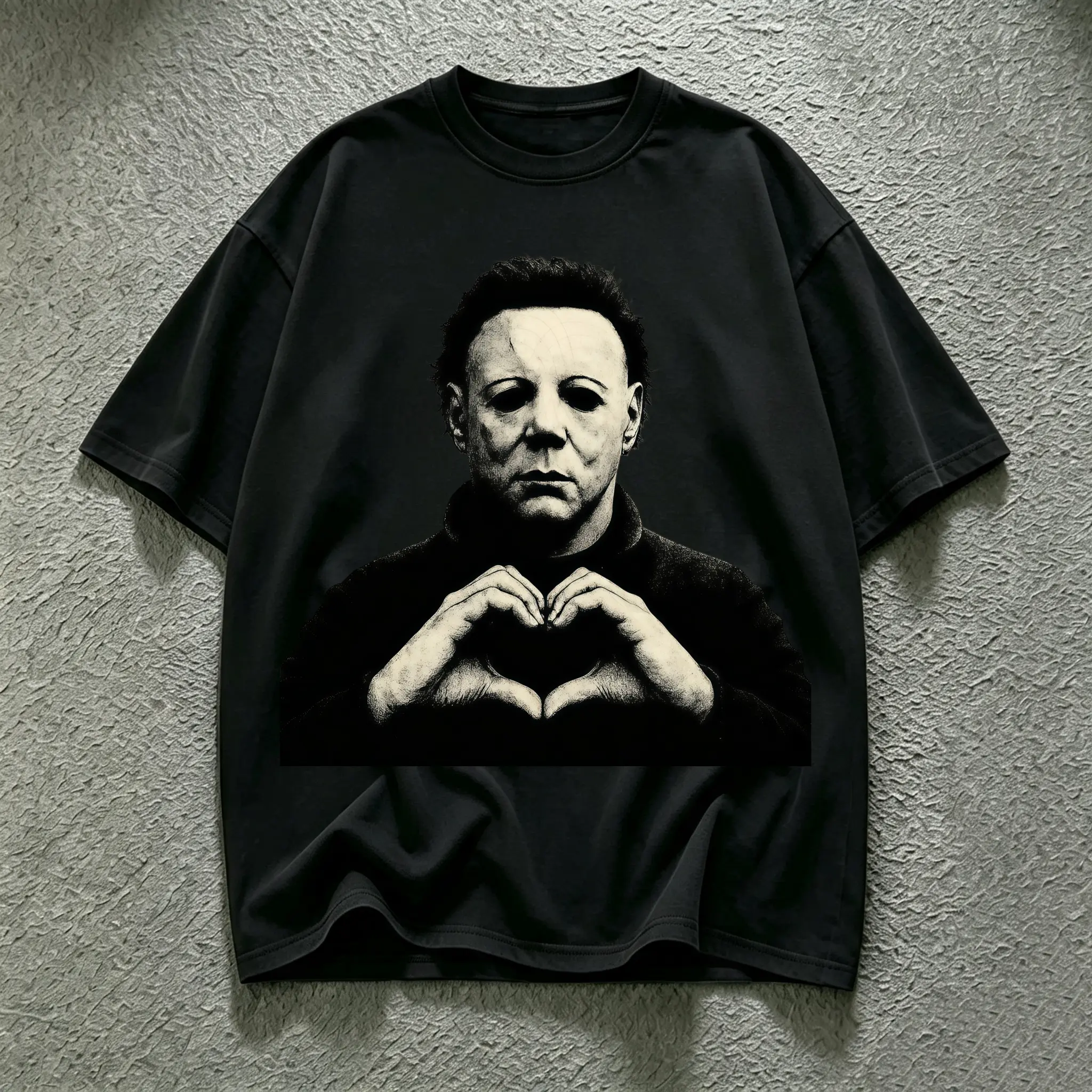 Retro Slasher Horror Top, Unisex Soft Smooth Seamless Fabric Crew Neck Tee, Halloween Horror‑Lover Autumn Winter Casual Apparel, Nice Holiday Gift for Men Women