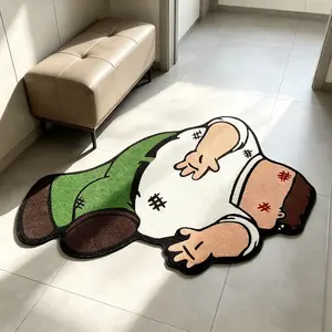 Cartoon Character Design Floor Mat, 1 Count Cute Soft Plush Non-Slip Washable Floor Rug Carpet for Home Living Room and Bedroom Decor Fluffy Area Rug Cartoon Pattern Rug