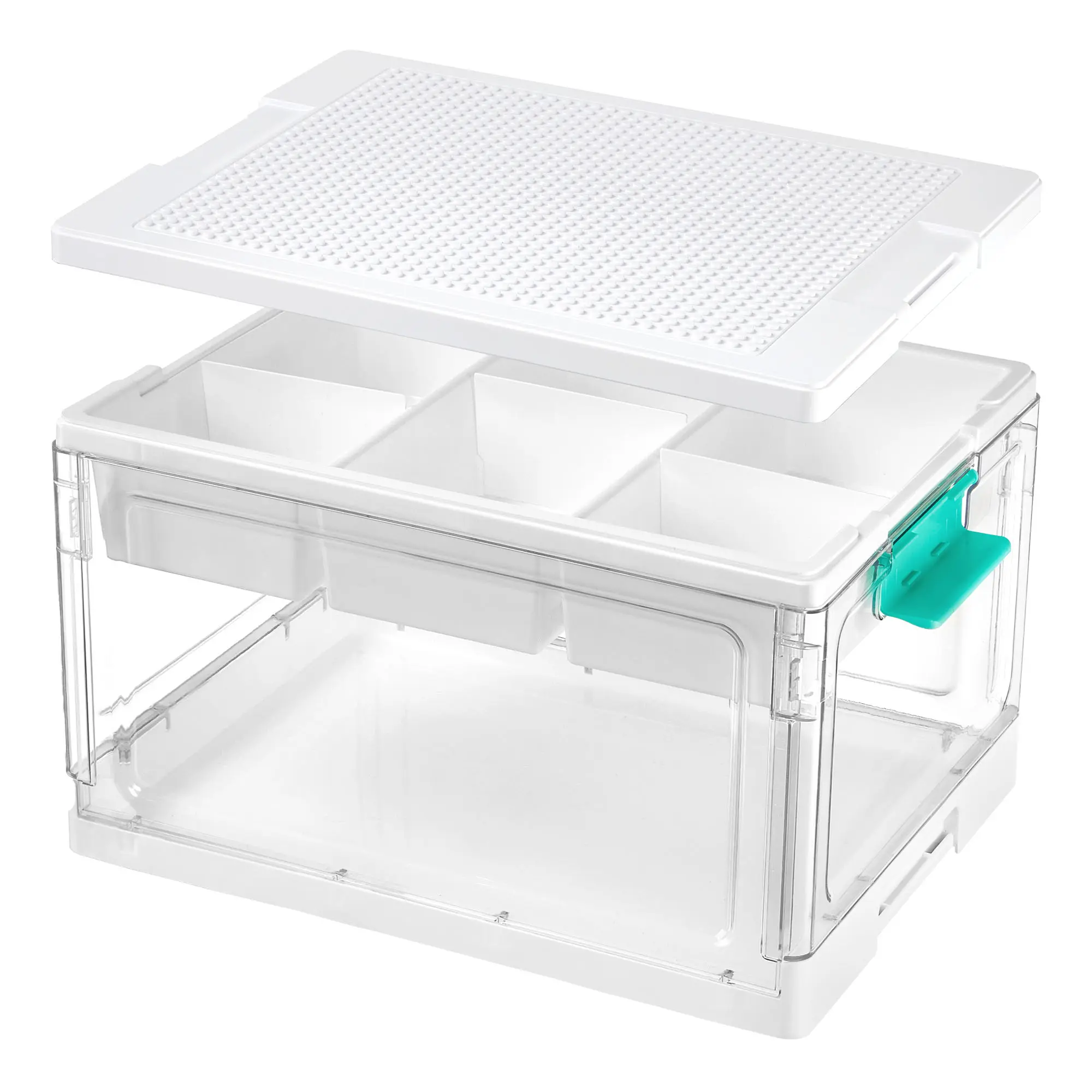 【Live Only】Vtopmart 1-2 Pack 24QT Plastic Storage Box for Arts Crafts Stationery Kids Building Blocks Sewing Kit & Small Tools, Adjustable Organizer Set