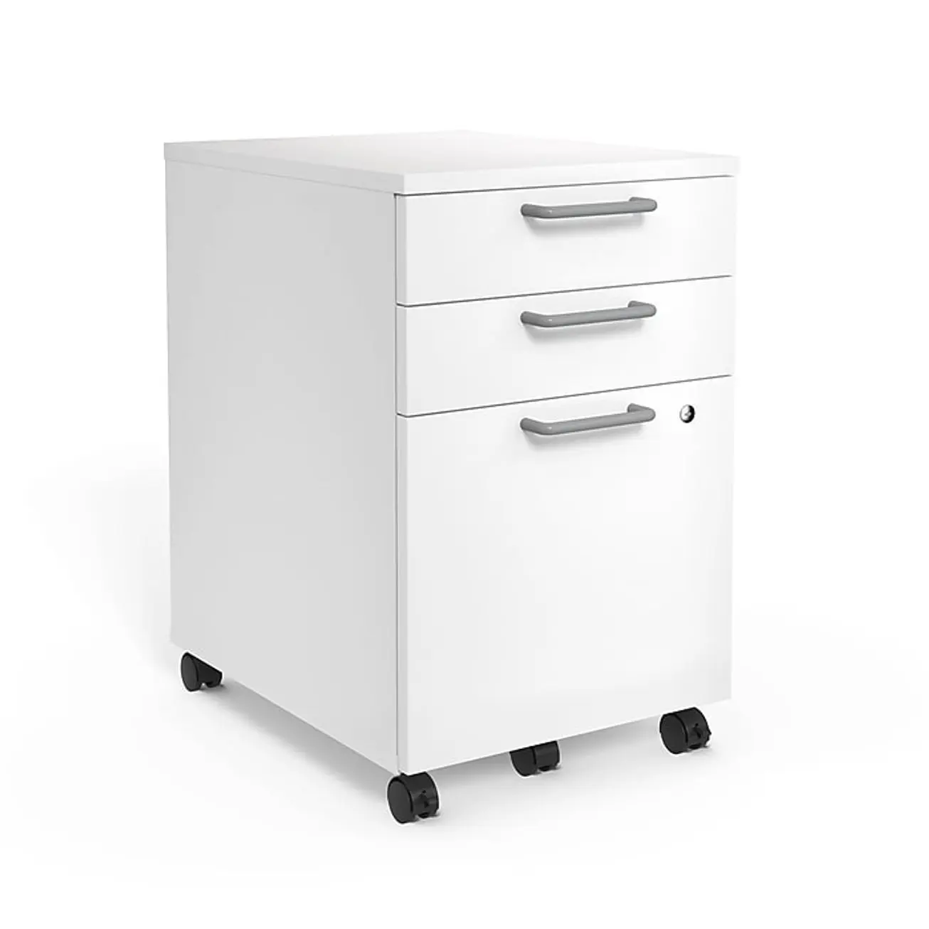 Union & Scale™ Essentials 3-Drawer Mobile Vertical File Cabinet, Letter/Legal, Lockable, 24.3"H x 15.6"W x 21.3"D, White