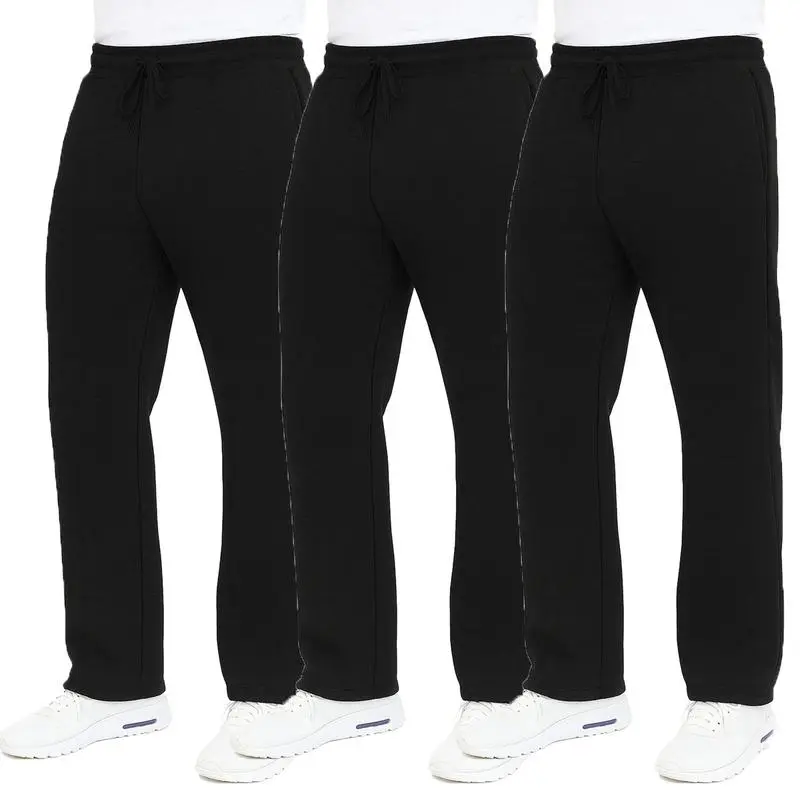 3-Pack Men's Classic Heavyweight Fleece Sweatpants with Open Bottom (S-3XL) 3-Pack Men's Classic Heavyweight Fleece Sweatpants with Open Bottom (S-3XL)