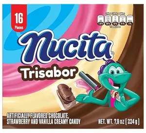 Nucita Trisabor Dulce Cremoso - Vainilla, Fresa, Chocolate/Vanilla, Strawberry, Chocolate Flavored Sweet Creamy