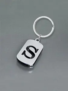 Stainless Steel Keychain, 26 Letters Engraved Personalized Keychain Pendant, Stylish Minimalist Design Keychain for Men's Backpacks, Car Accessories, and Gift Ideas
