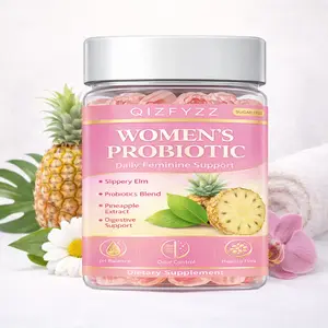 Feminine Probiotics Gummies- All in One Solution with Slippery Elm and Prebiotics&Lactobacillus Probiotic Blend for Women's pH Balance and Dryness - Pineapple Gummies