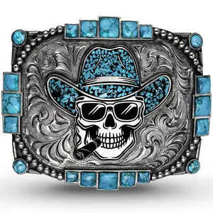 The Turquoise Outlaw Belt Buckle | Western Inspirational German Silver Buckle