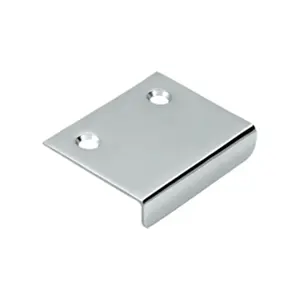 Deltana  2 x 1.5 in. Drawer & Cabinet Mirror Pull- Bright Chrome - Solid