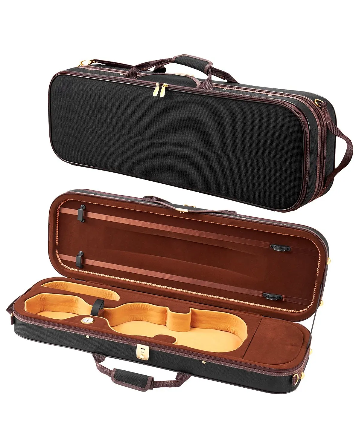 Portable Nylon Fabric 4/4 Full Size Violin Case With Anti-Scratch Protection, Weather Resistant Exterior, Padded Soft Liner, Shock Absorbing Support, Durable Carrying Handle, Adjustable Shoulder Strap, Water Resistant Travel Bag