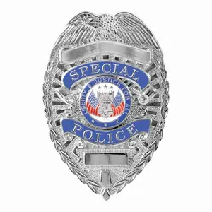 Rothco Deluxe Special Police Badge Collector’s Edition - Zinc, Visible, Detachable Office Identification Accessory, High-Quality Plain Historical Cosplay Item for Display or Unique Gift (Not for Official Use, U.S. Pride Themed)