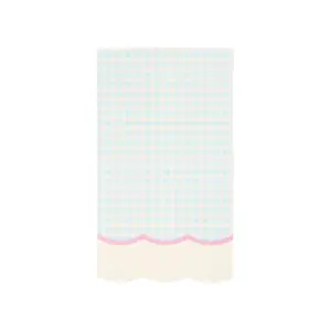 Gingham Scalloped Paper Paper Napkins, Set of 24 Gingham Scalloped Paper Paper Napkins, Set of 24