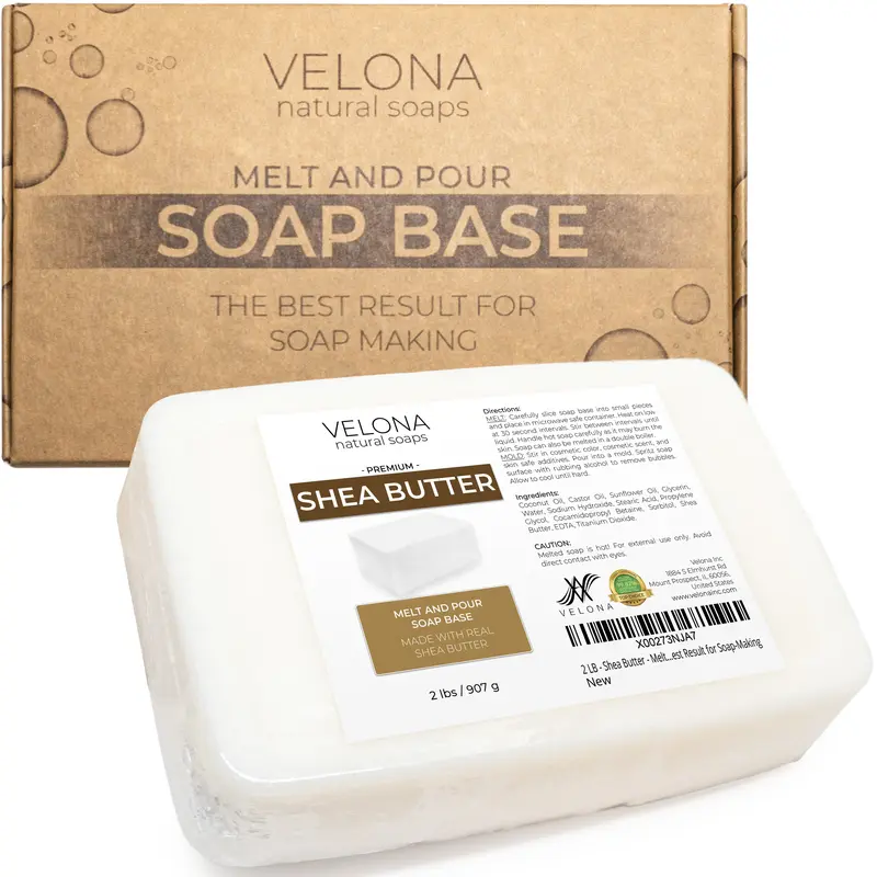 2 LB - Shea Butter - Melt and Pour Soap Base by Velona | SLS/SLES free | Natural Bars for The Best Result for Soap-Making