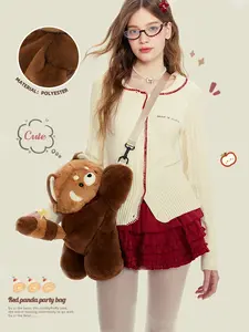 Gulibags Large Capacity Plush Backpack Gulipanda Red Largest for Adults Cute Panda Design，Valentine's Day gift