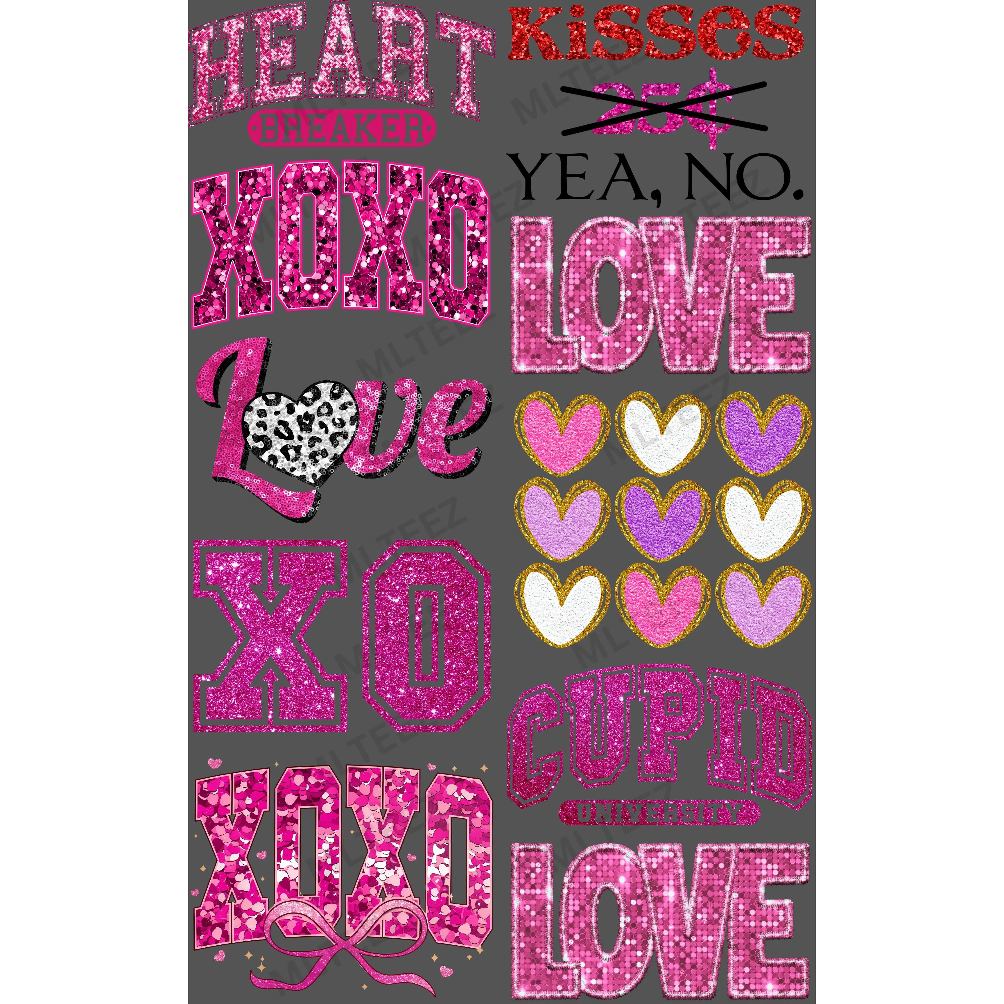 HEARTBREAKER (1) PREMADE GANGSHEET - 22X36 DTF TRANSFERS - DIRECT TO FILM