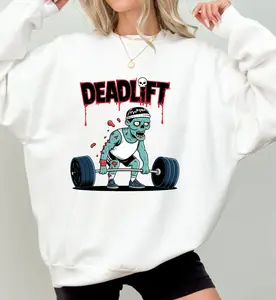 Gym Dead lift Sweatshirt Gym Sweatshirt Workout Gifts for Fitness Clothing Women Fitness Oversized Gym Sweatshirt, Gift for Best Friend, Gift for Him & Her - Trending, Crew Neck, Top