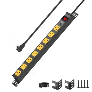 CRST 8 Outlets Wall Mountable Metal Power Strip 2100 Joules Surge Protector 6FT Cord ETL Listed 36 Months Warranty Flexible Installation