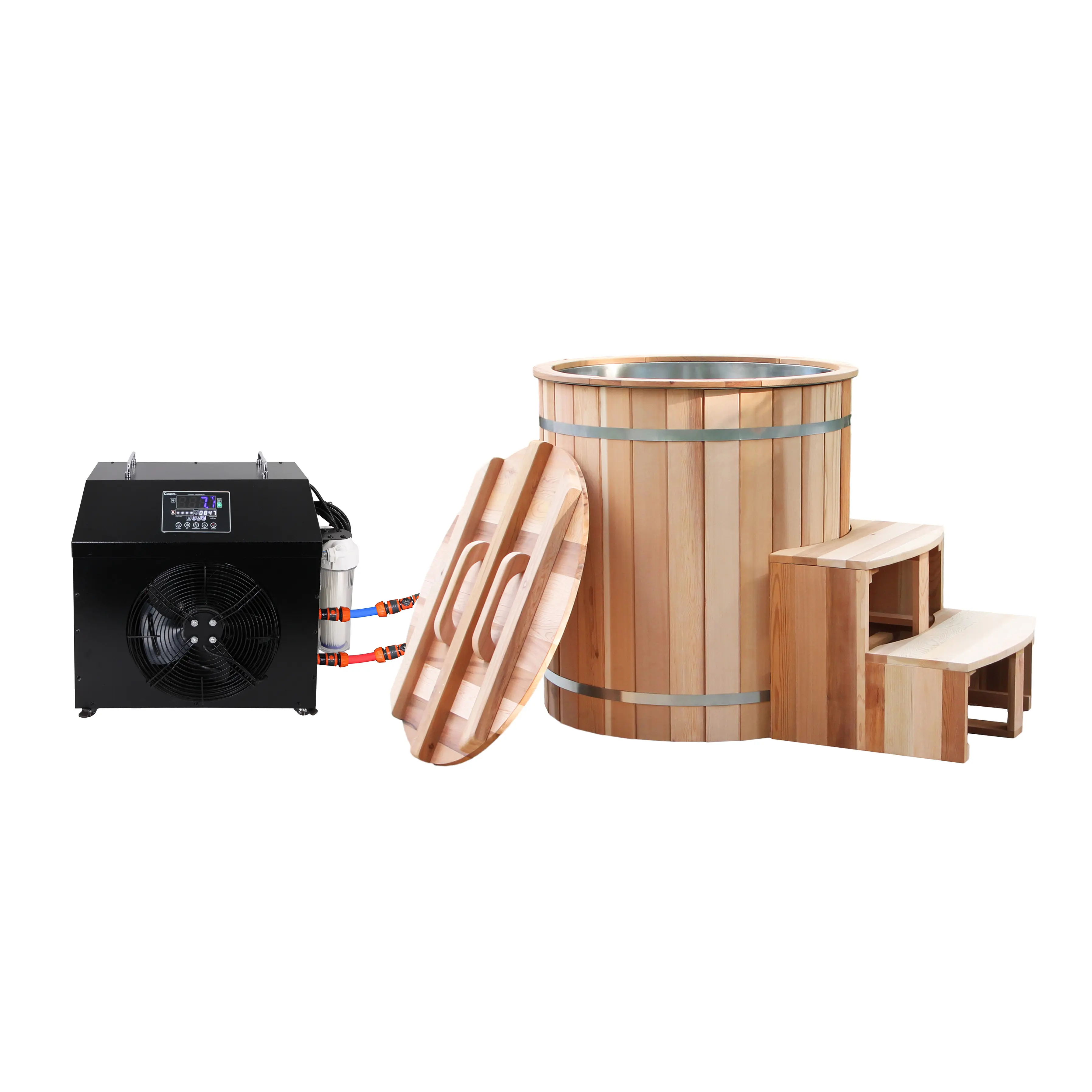 AMA LUMEN Cold Plunge – Outdoor Ice Bath Tub with Dual Chiller & Heater for Recovery, Circulation, and Radiant Skin | Cold to 37°F, Hot to 104°F | Wi-Fi Control | Muscle Relief, Clarity & Glow Rituals