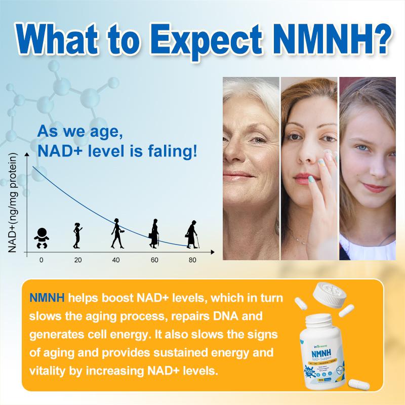 inGreens NMNH Supplement with NR, TMG, Resveratrol, COQ10 - Upgraded version of NAD, 500mg per serving, GMO Free - 180 Capsules/3 Pack