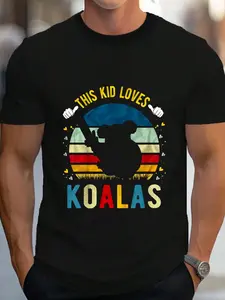 100% Cotton This Kid Loves Koalas Boys And Koala Gift T-Shirt Women's Men's Graphic Tee Crew Neck summer vacation Tops