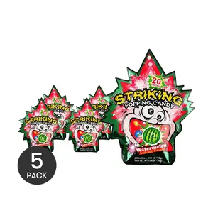 STRIKING Popping Candy - Watermelon Flavor, 30g × 5 Packs | Fun Fizzy Explosion, Asian Candy Treat