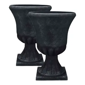 Southern Patio EB-029816 Winston 16 Inch Resin Outdoor Planter, Black (2 Pack) Southern Patio EB-029816 Winston 16 Inch Resin Outdoor Planter, Black (2 Pack)