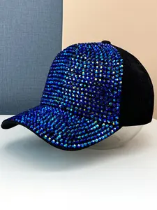 Women's Baseball Cap Full Rhinestone Sparkle Party Hat Adjustable Vintage Retro Unisex Outdoor Streetwear Sunshade Caps