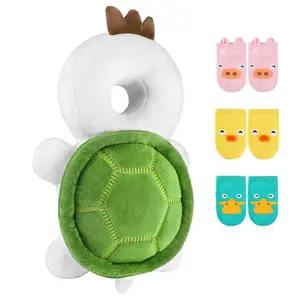 S4 Toddler Head Safety Pad Adjustable Backpack with 3 Pairs Baby Socks for Walker & Crawling