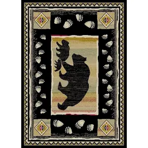 Mayberry Rug  2 ft. 3 in. x 3 ft. 3 in. Hearthside Take the Lead Area Rug, Black